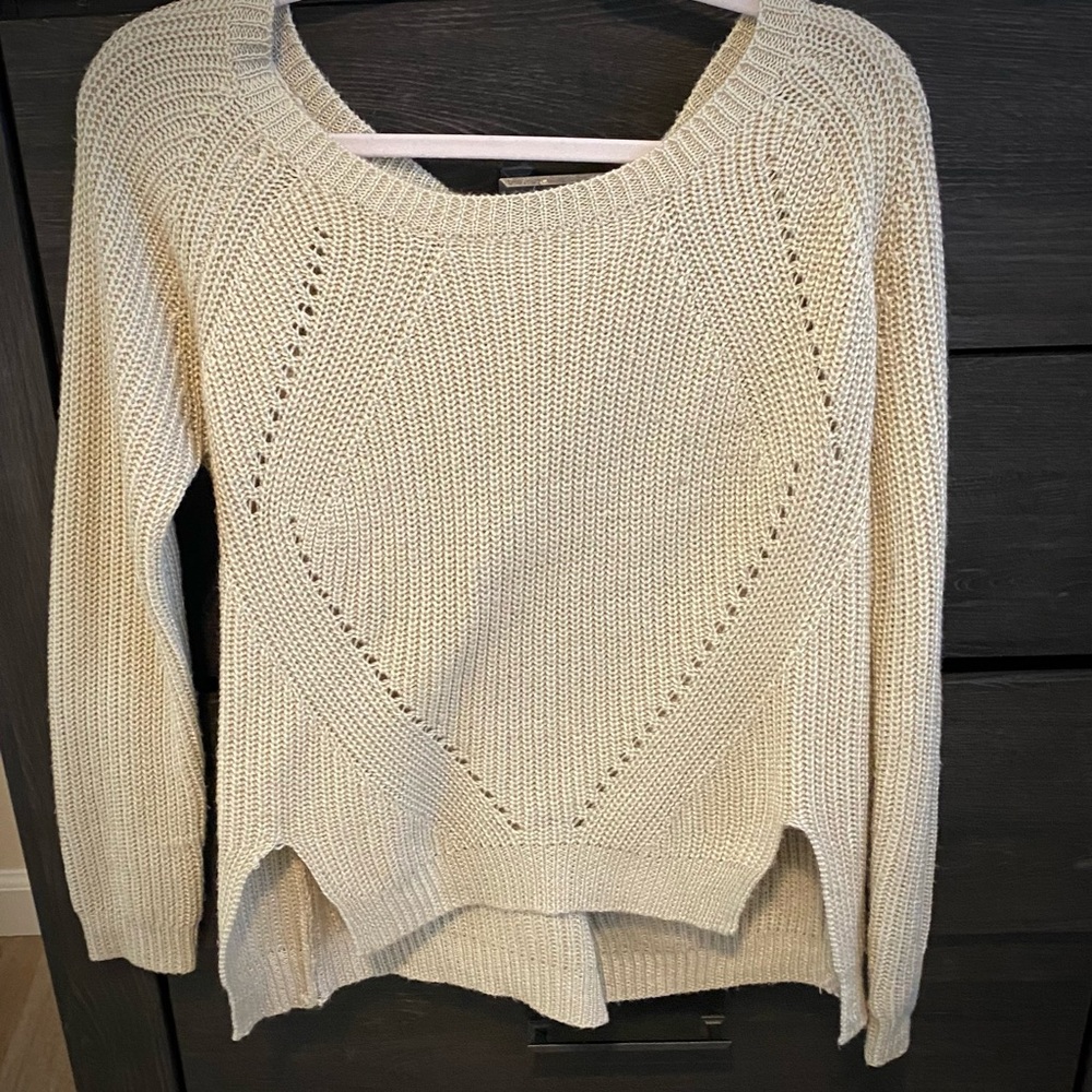 Tan cable knit sweater